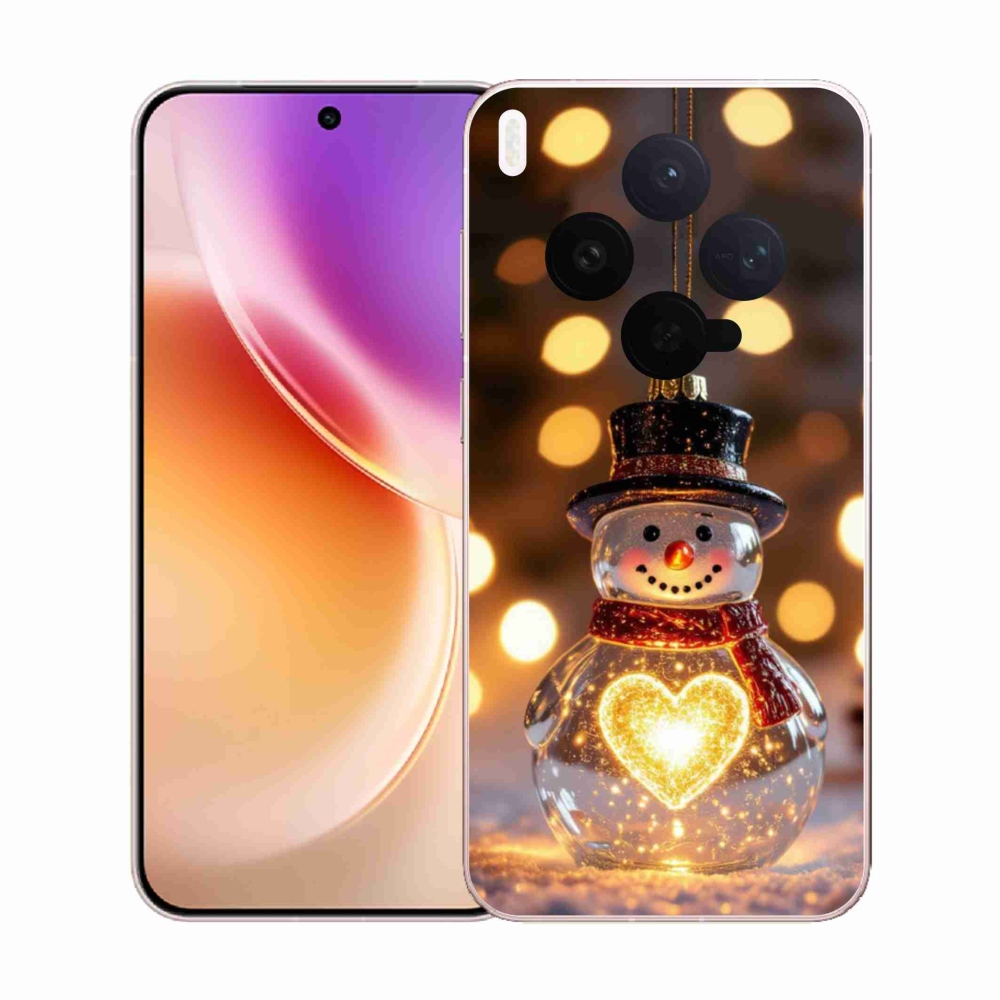 Gelový kryt mmCase na Vivo X300 5G - svítící vánoční sněhulák