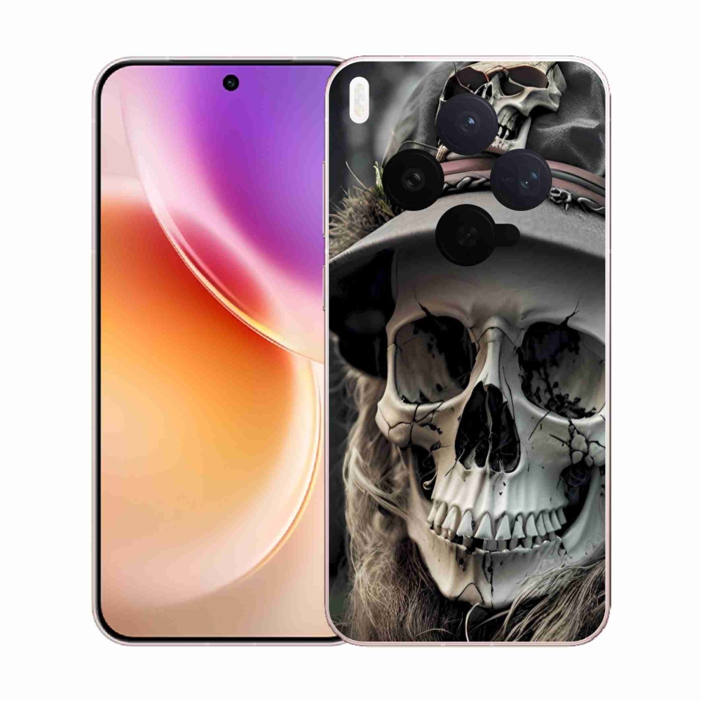 Gelový kryt mmCase na Vivo X300 5G - temná lebka