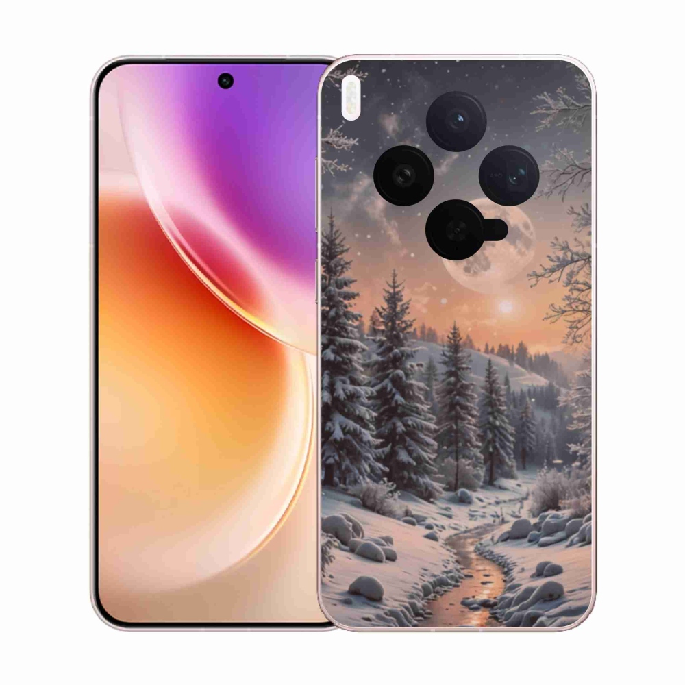 Gelový kryt mmCase na Vivo X300 5G - zimní krajina 2