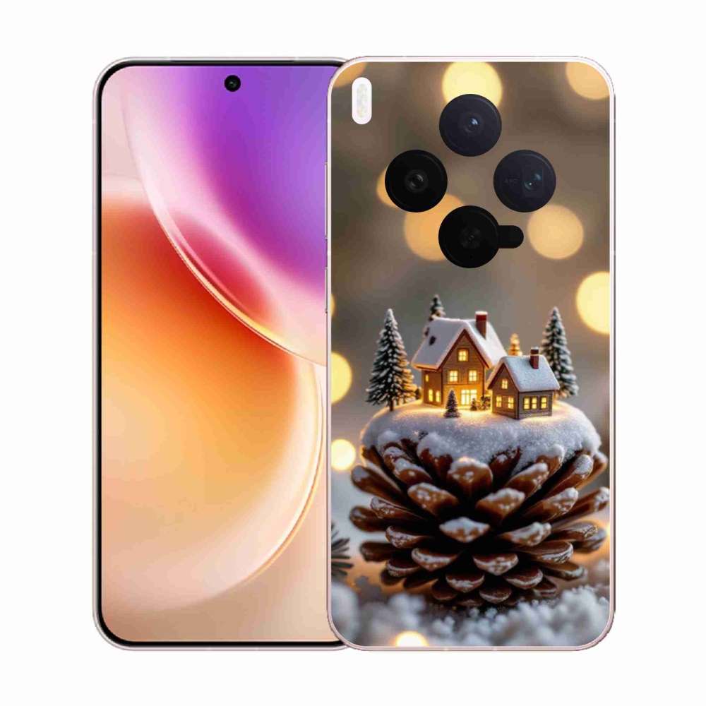 Gelový kryt mmCase na Vivo X300 5G - zimní vesnička