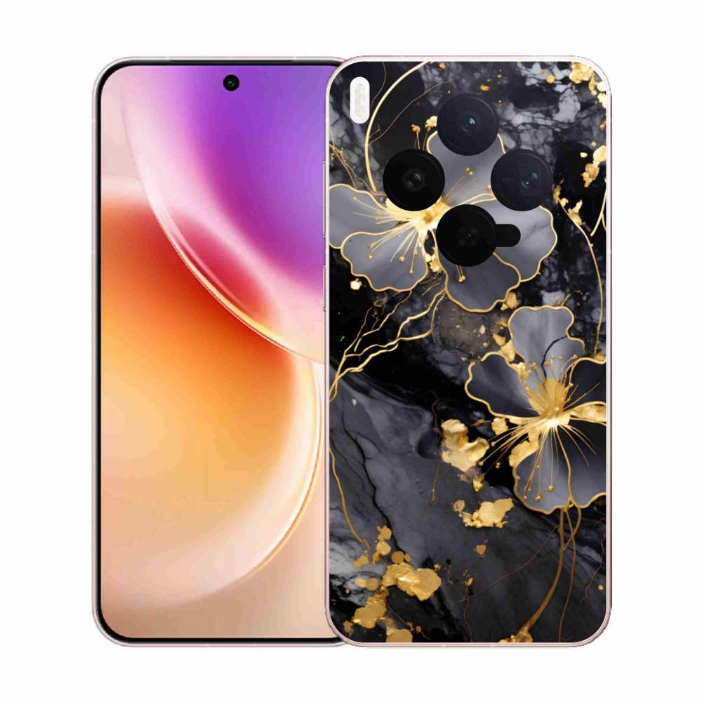 Gelový kryt mmCase na Vivo X300 5G - zlaté květy