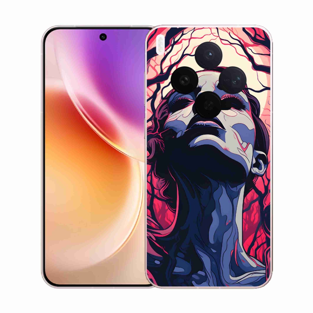 Gelový kryt mmCase na Vivo X300 - abstraktní obličej