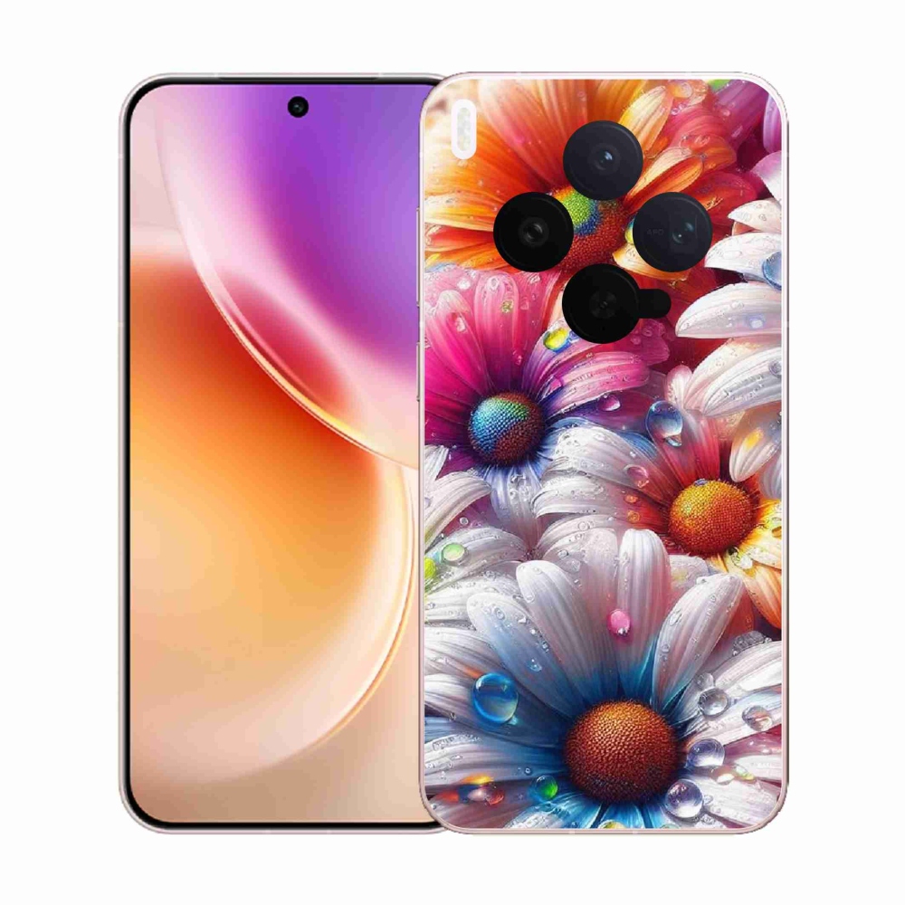 Gelový kryt mmCase na Vivo X300 - barevné kopretiny