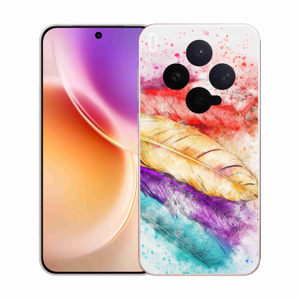 Gelový kryt mmCase na Vivo X300 - barevné peří