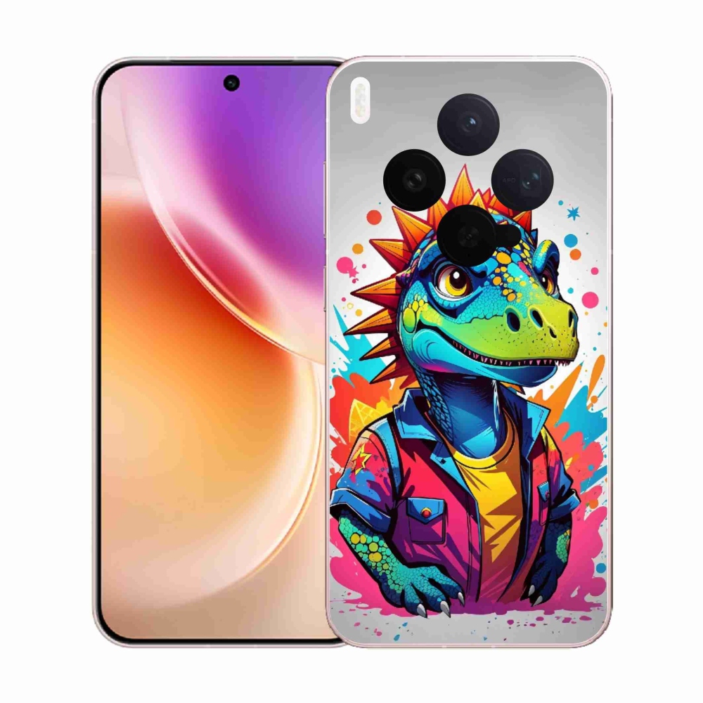 Gelový kryt mmCase na Vivo X300 - barevný dinosaurus