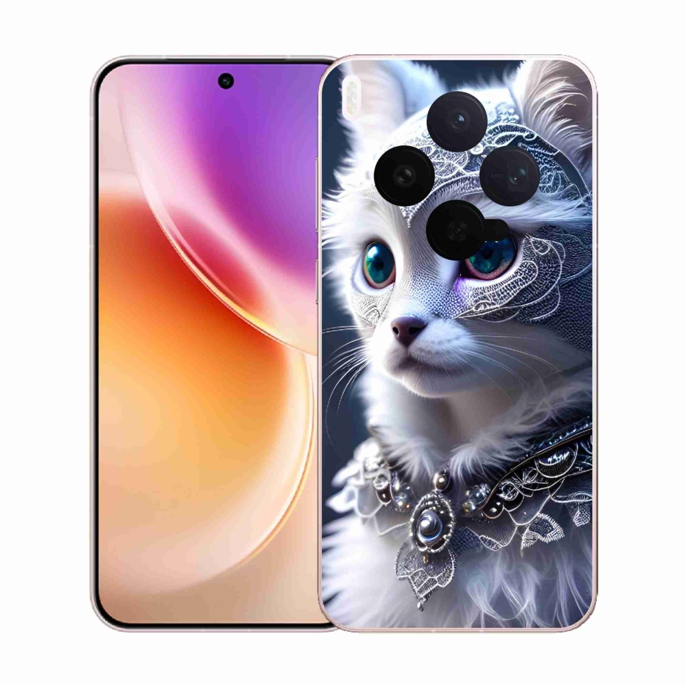 Gelový kryt mmCase na Vivo X300 - bílá kočka