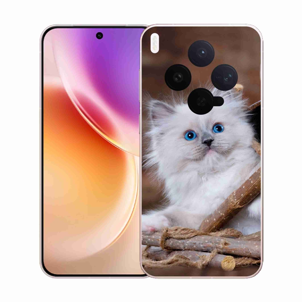 Gelový kryt mmCase na Vivo X300 - bílé kotě