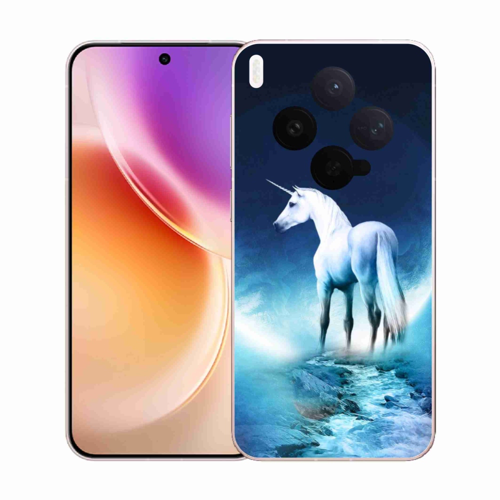 Gelový kryt mmCase na Vivo X300 - bílý jednorožec