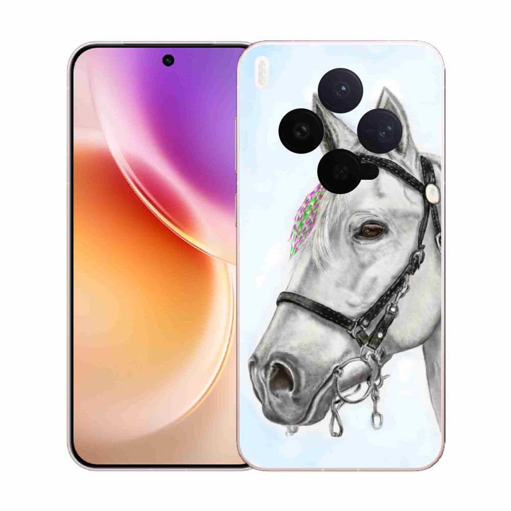 Gelový kryt mmCase na Vivo X300 - bílý kůň 1