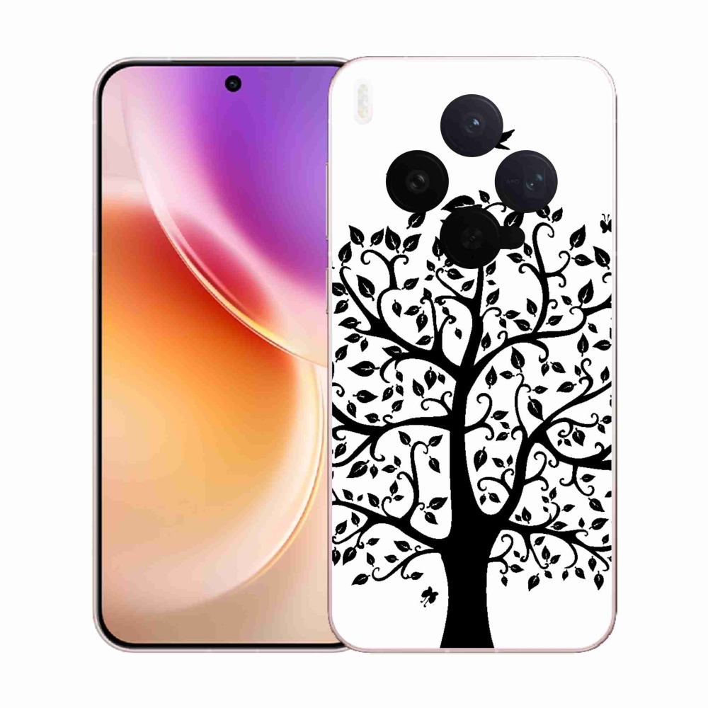 Gelový kryt mmCase na Vivo X300 - černobílý strom