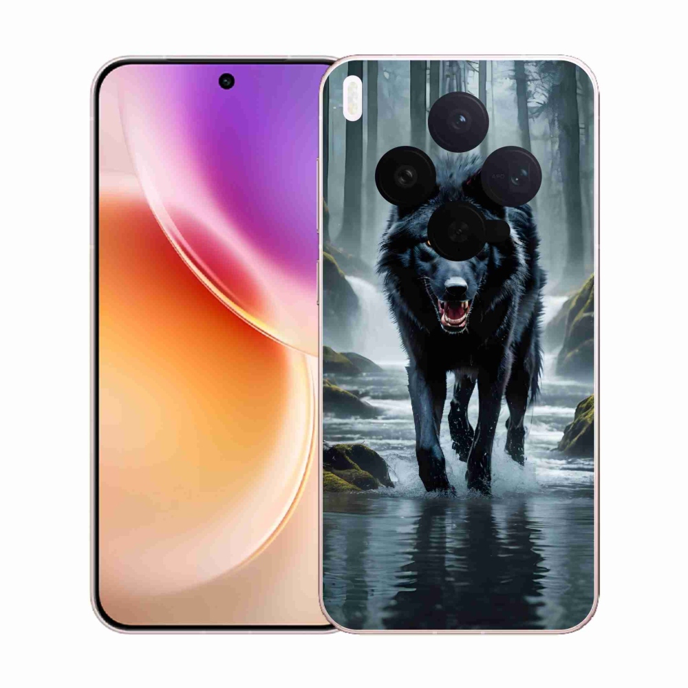 Gelový kryt mmCase na Vivo X300 - černý vlk