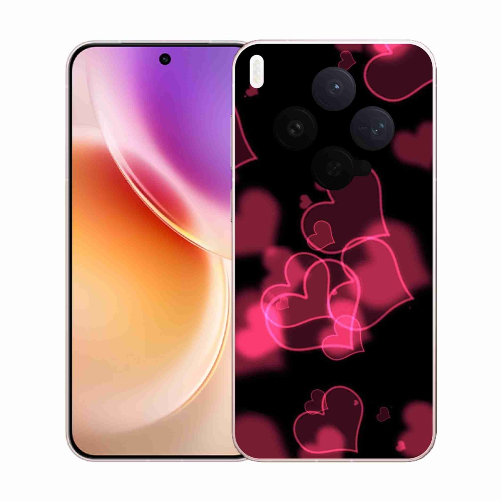 Gelový kryt mmCase na Vivo X300 - červená srdíčka