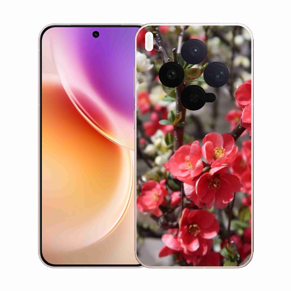 Gelový kryt mmCase na Vivo X300 - červené květy