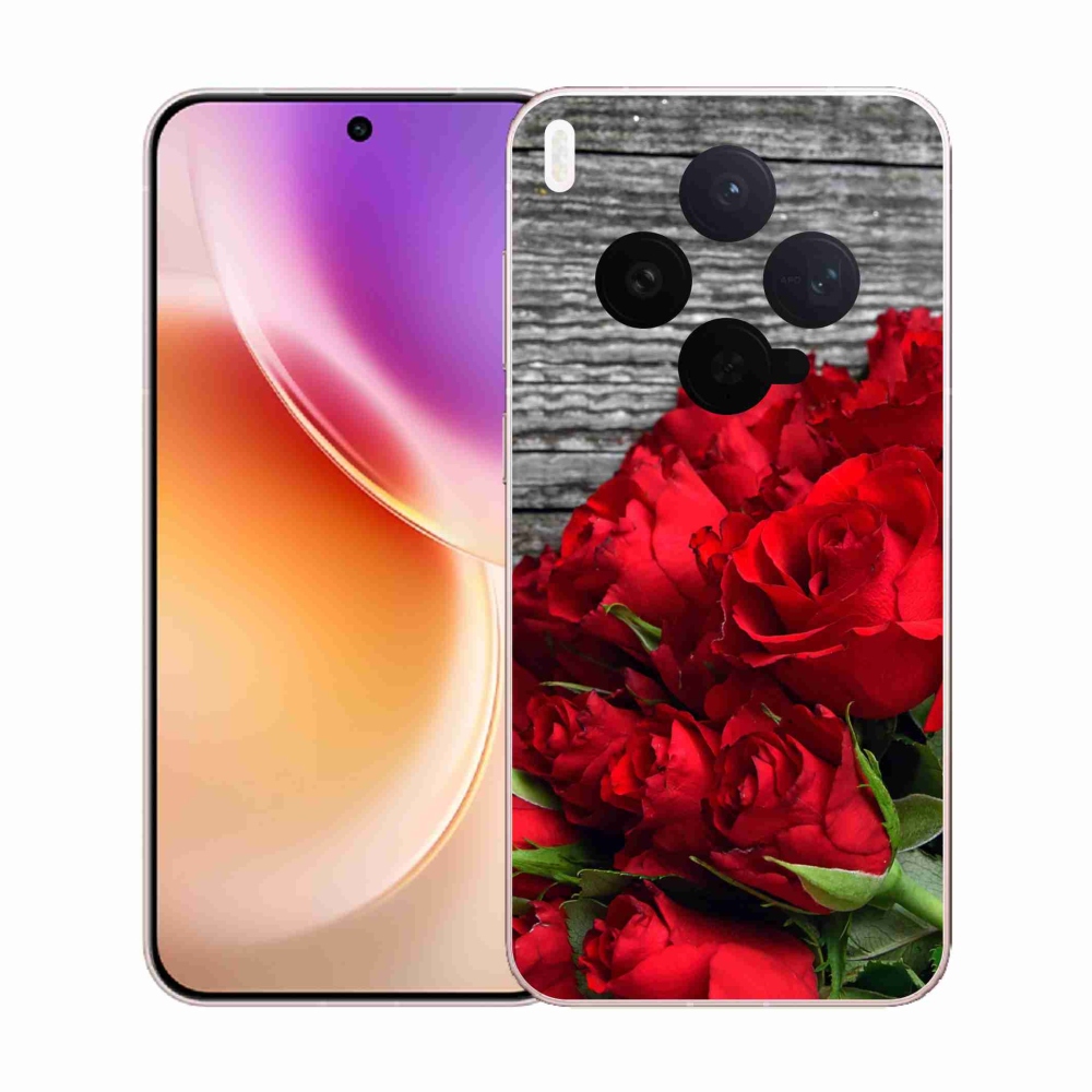 Gelový kryt mmCase na Vivo X300 - červené růže