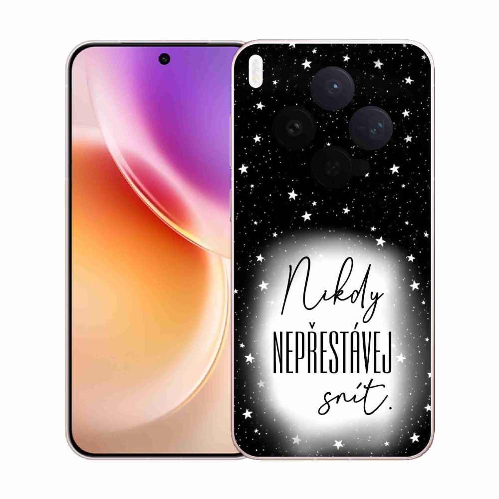 Gelový kryt mmCase na Vivo X300 - citát 1 bíločerné pozadí