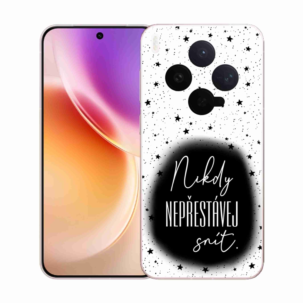 Gelový kryt mmCase na Vivo X300 - citát 1 černobílé pozadí