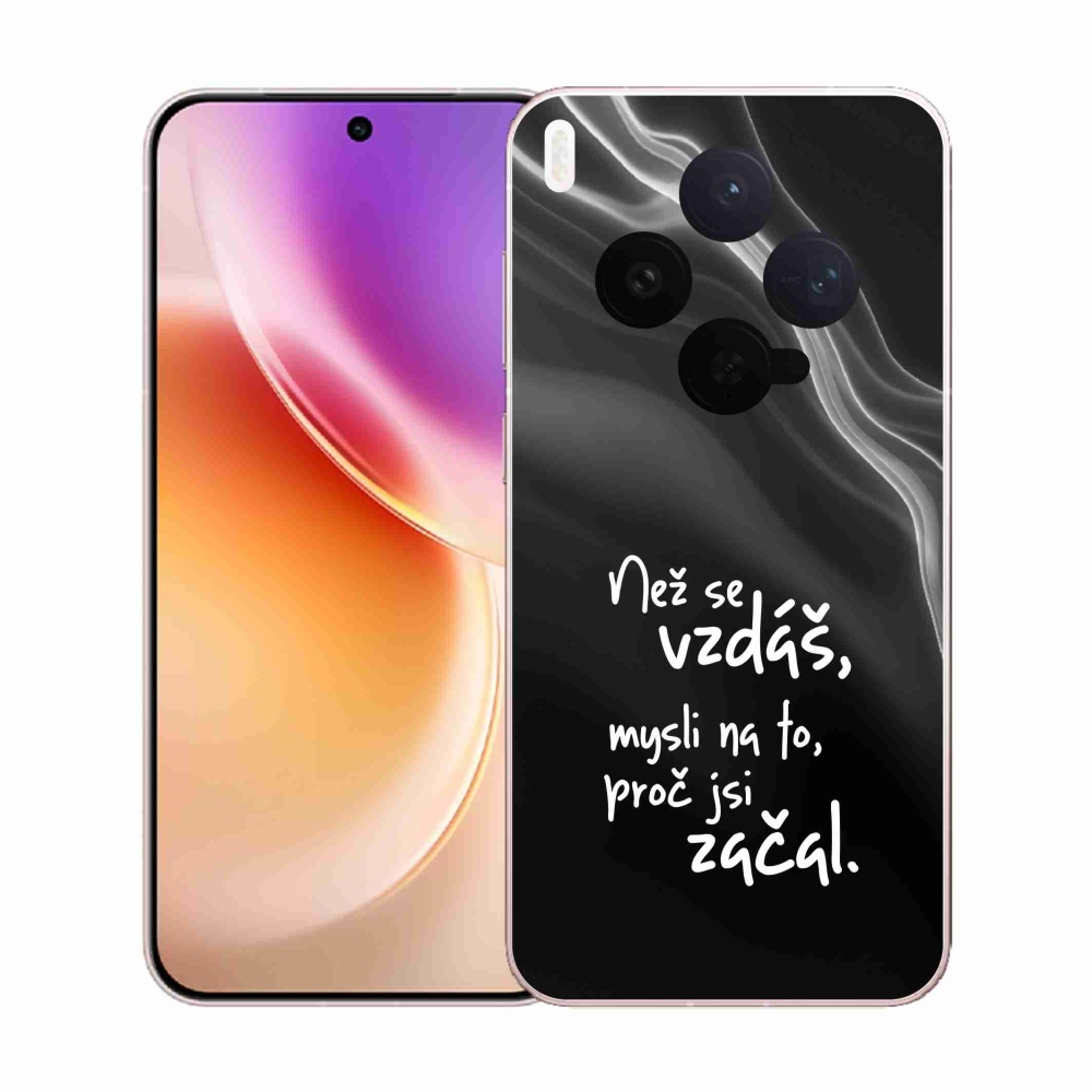 Gelový kryt mmCase na Vivo X300 - citát 2 černé pozadí