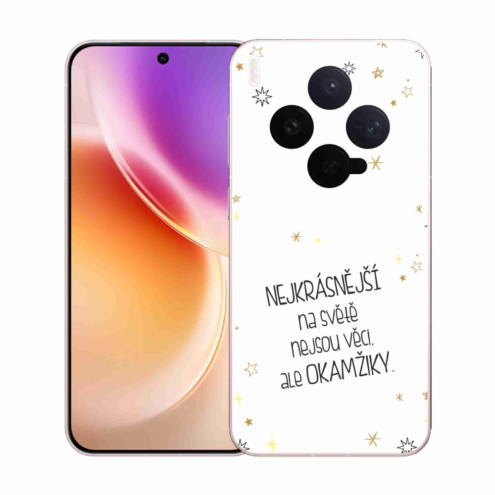 Gelový kryt mmCase na Vivo X300 - citát 4 bílé pozadí