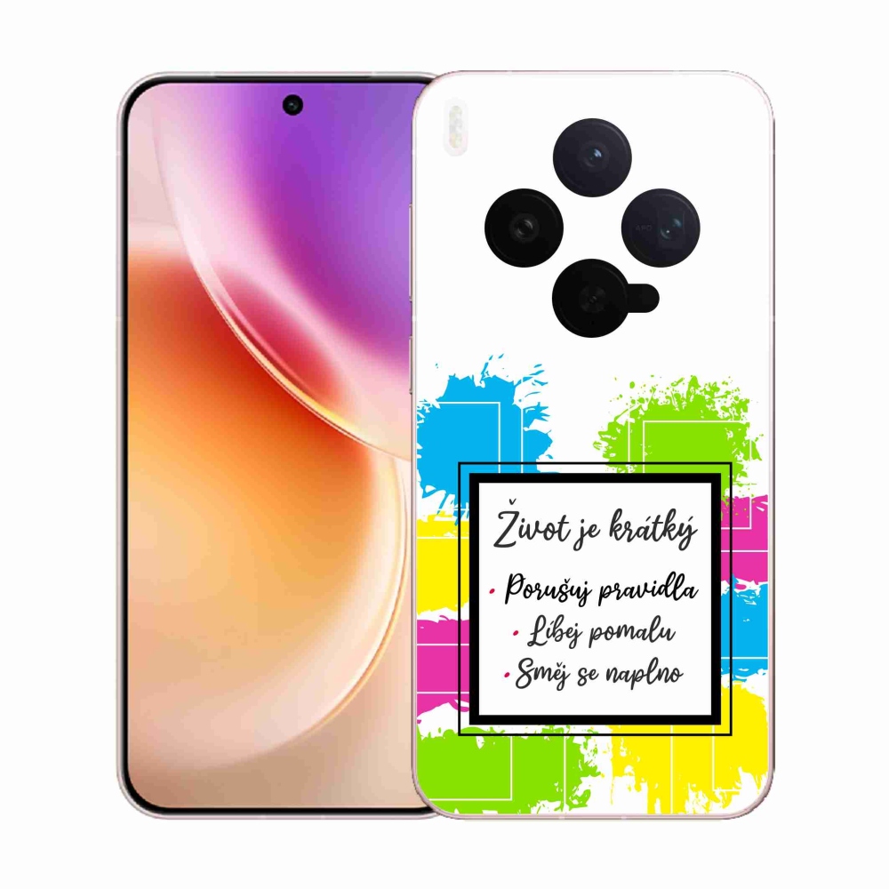 Gelový kryt mmCase na Vivo X300 - citát 5 bílé pozadí