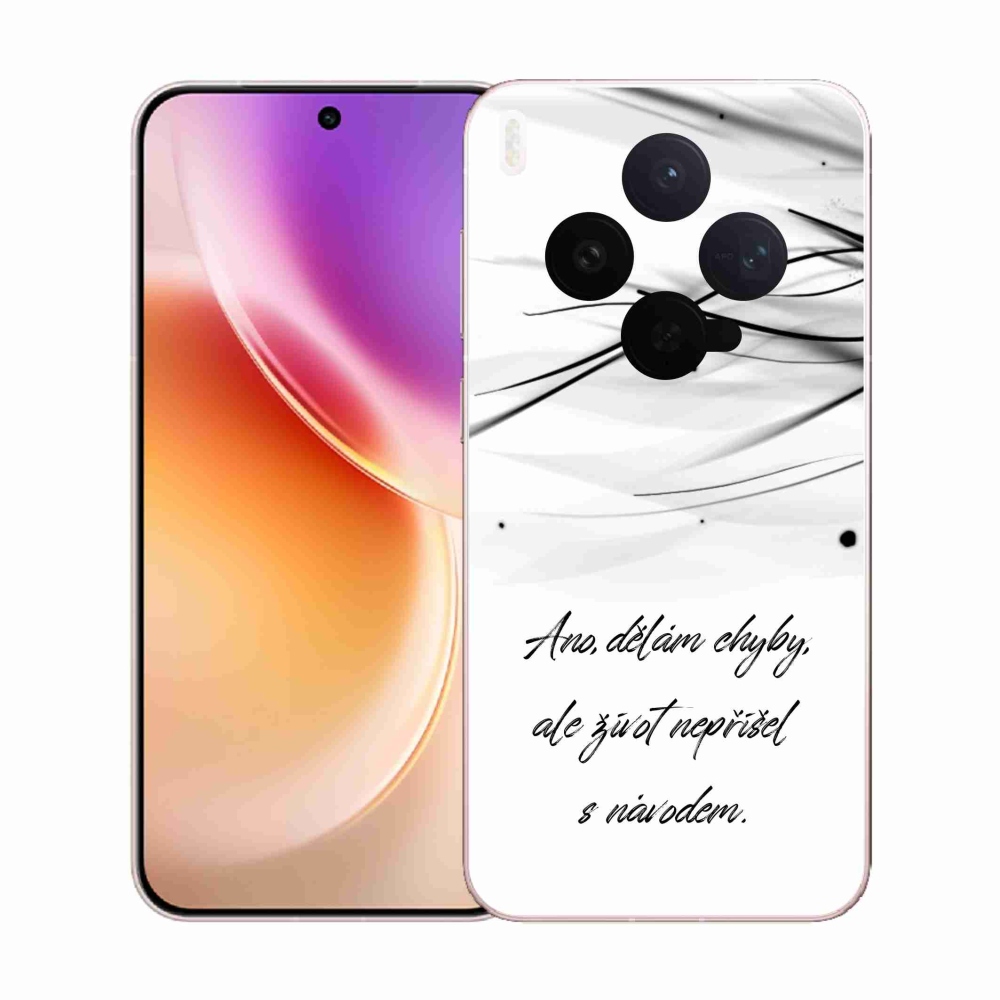 Gelový kryt mmCase na Vivo X300 - citát bílé pozadí