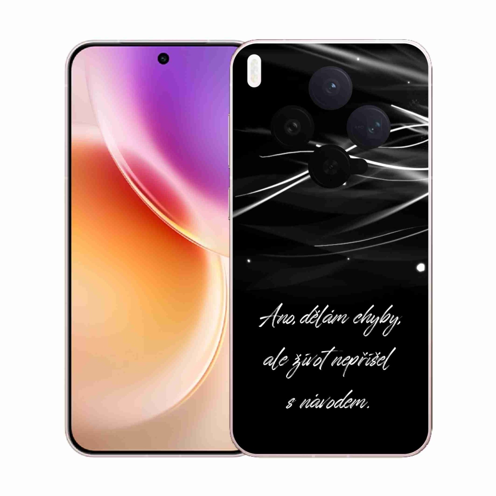 Gelový kryt mmCase na Vivo X300 - citát černé pozadí