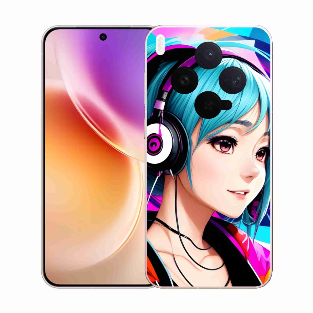 Gelový kryt mmCase na Vivo X300 - dívka se sluchátky