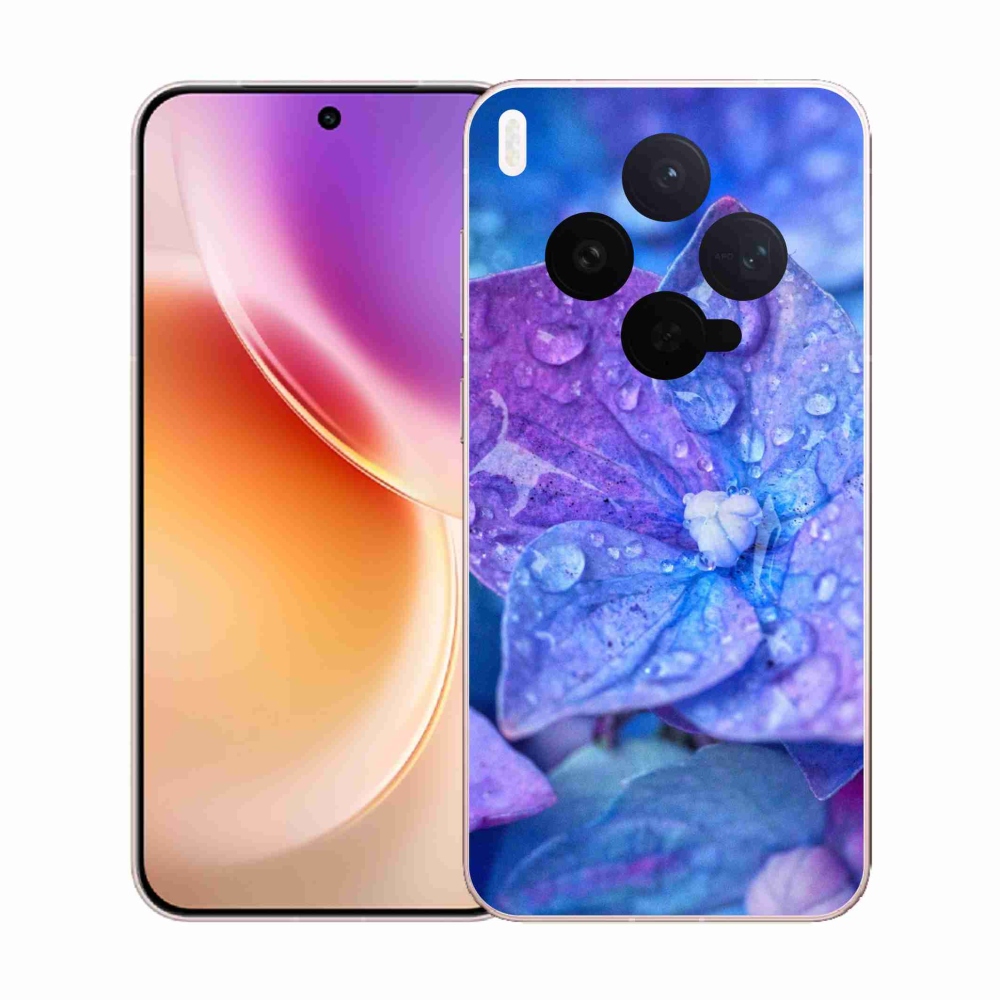 Gelový kryt mmCase na Vivo X300 - fialový květ