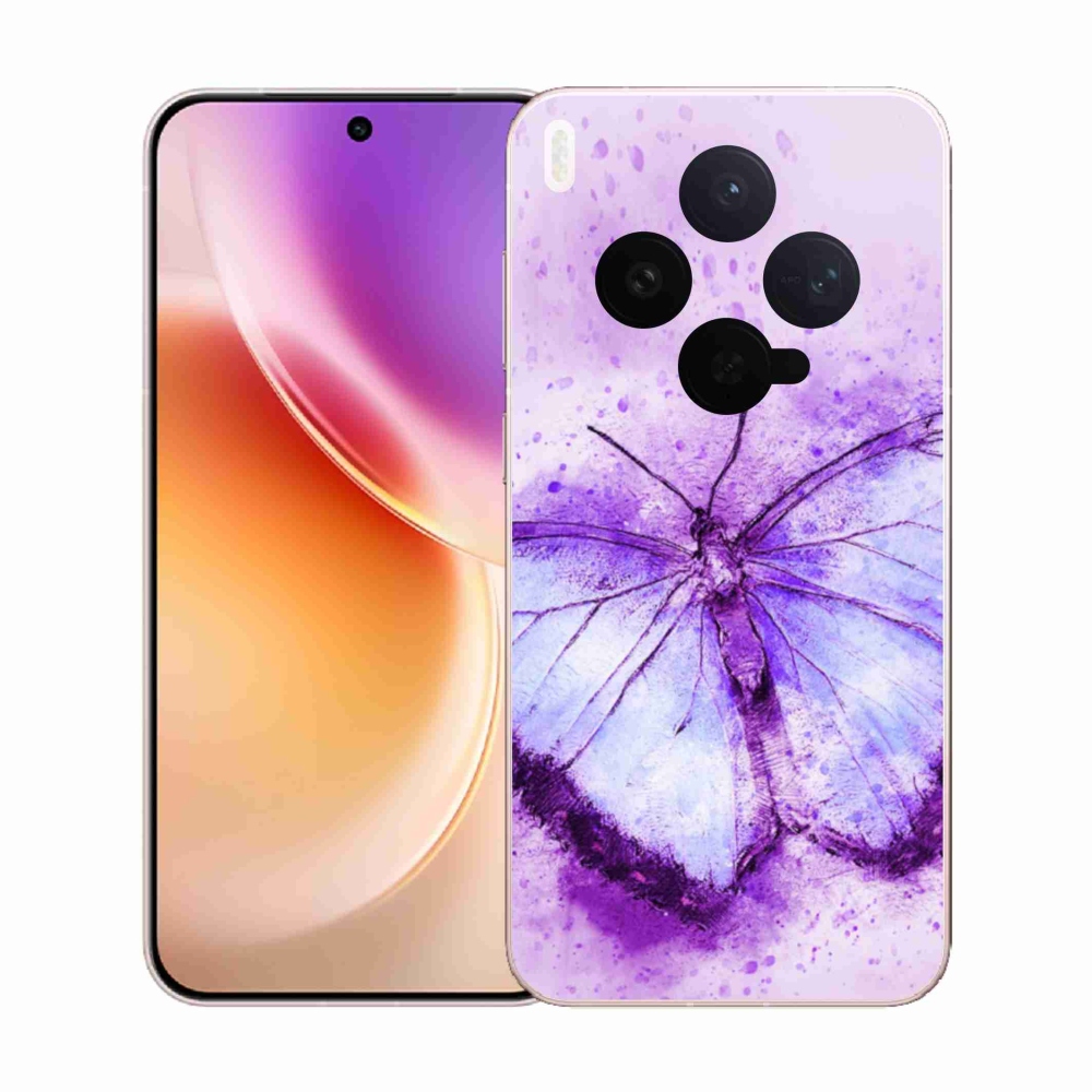 Gelový kryt mmCase na Vivo X300 - fialový motýl