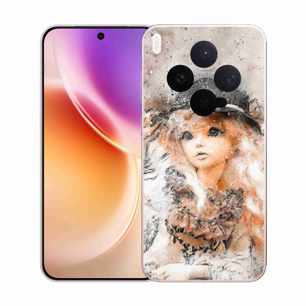 Gelový kryt mmCase na Vivo X300 - holčička s kloboukem