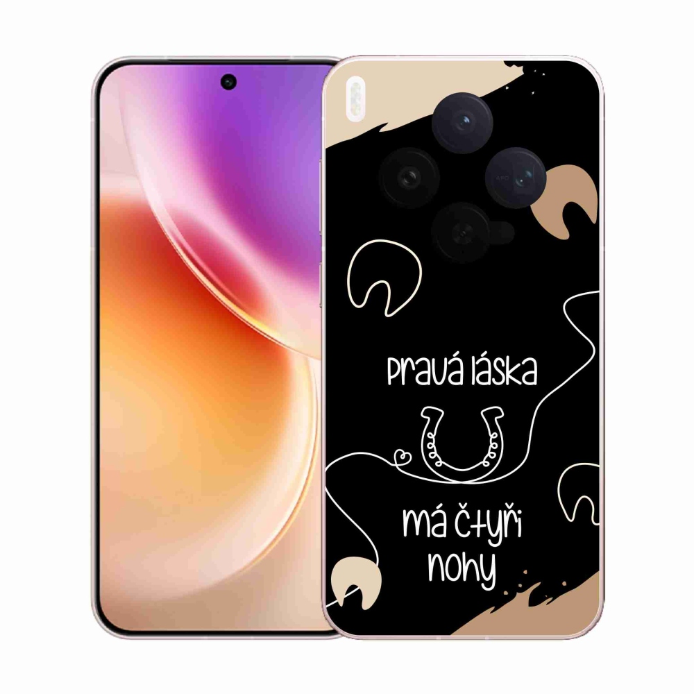 Gelový kryt mmCase na Vivo X300 - koňský motiv černé pozadí