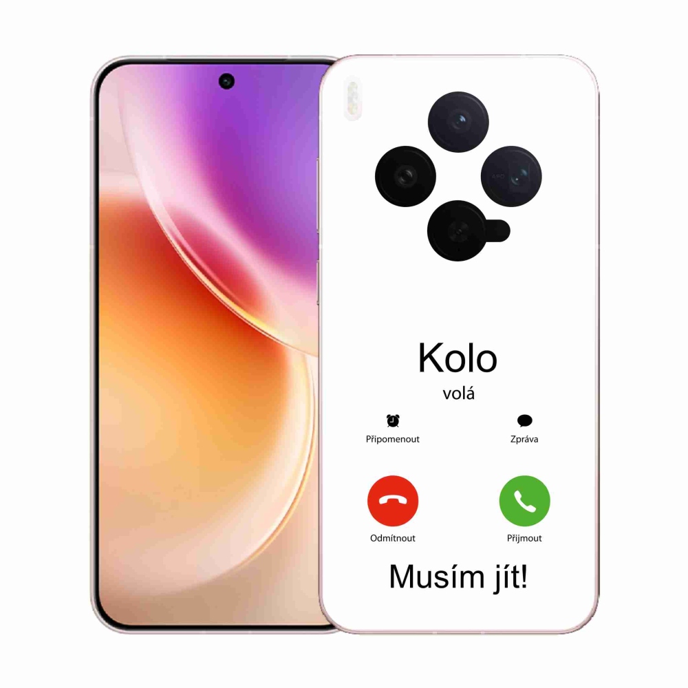 Gelový kryt mmCase na Vivo X300 - kolo volá bílé pozadí