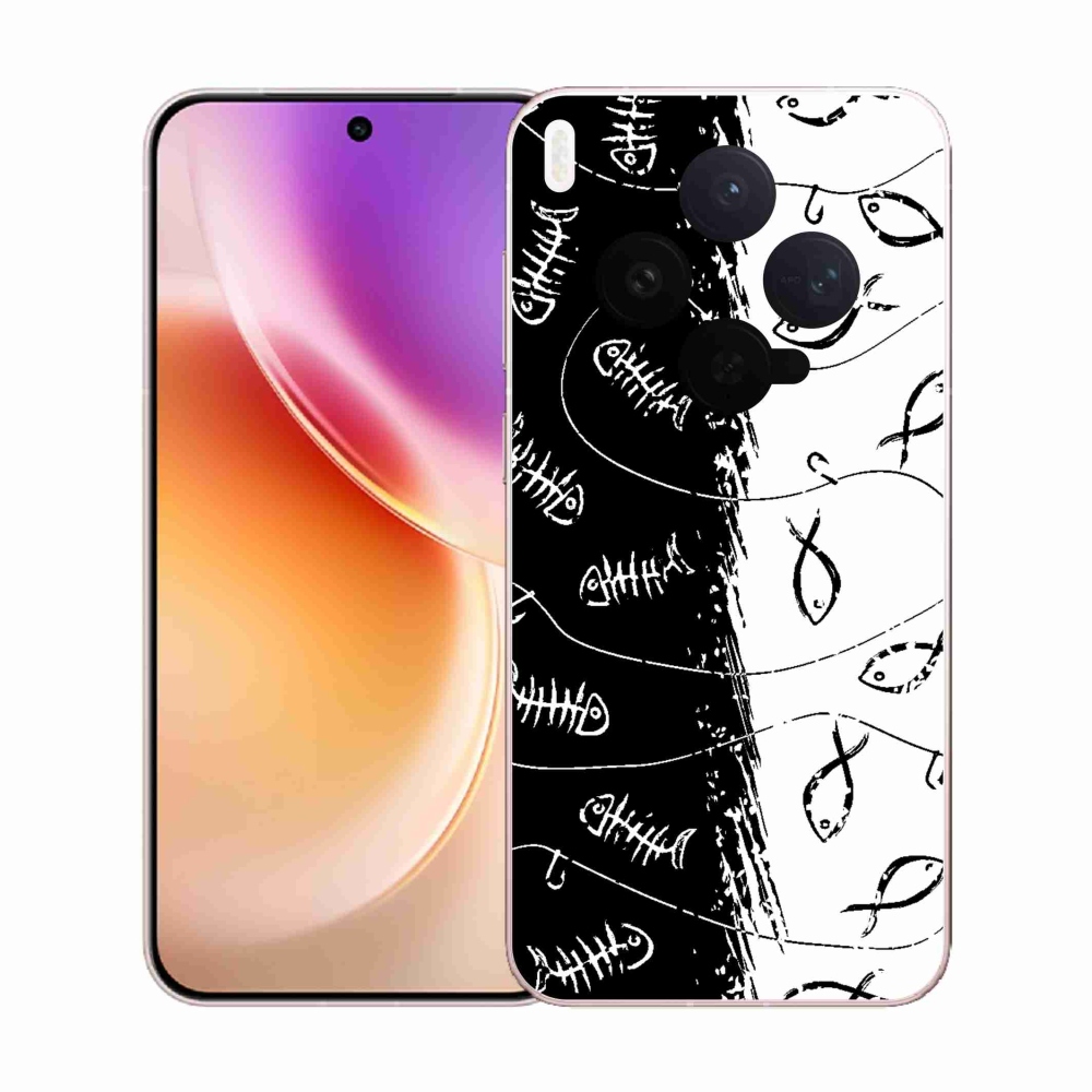 Gelový kryt mmCase na Vivo X300 - kostry a rybky