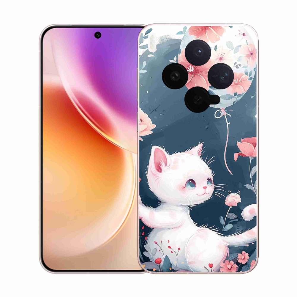 Gelový kryt mmCase na Vivo X300 - kotě s balónkem