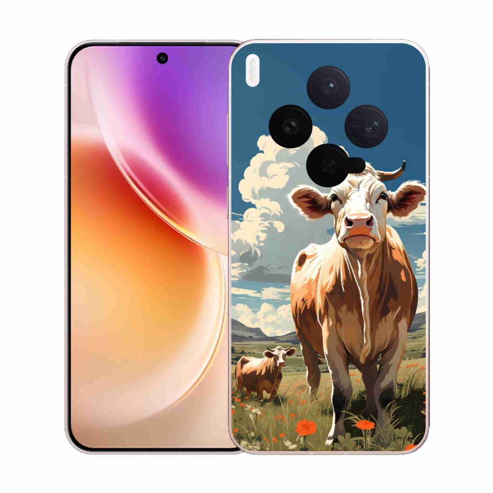 Gelový kryt mmCase na Vivo X300 - krávy na louce