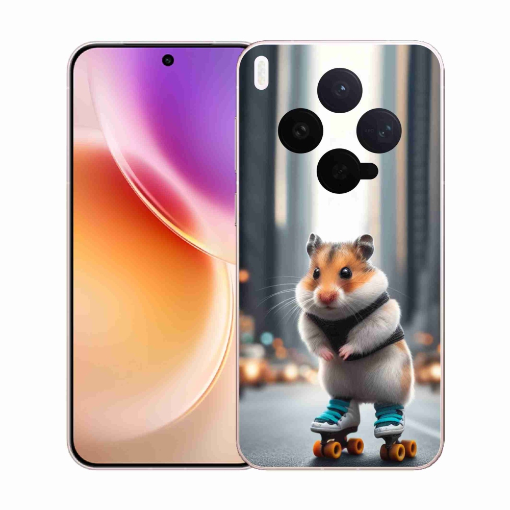 Gelový kryt mmCase na Vivo X300 - křeček na bruslích