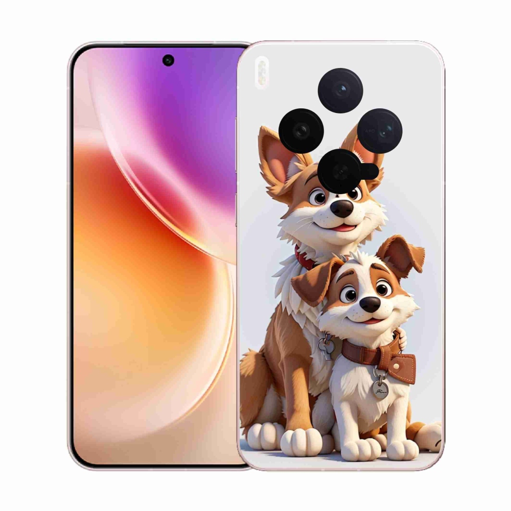 Gelový kryt mmCase na Vivo X300 - kreslení psi