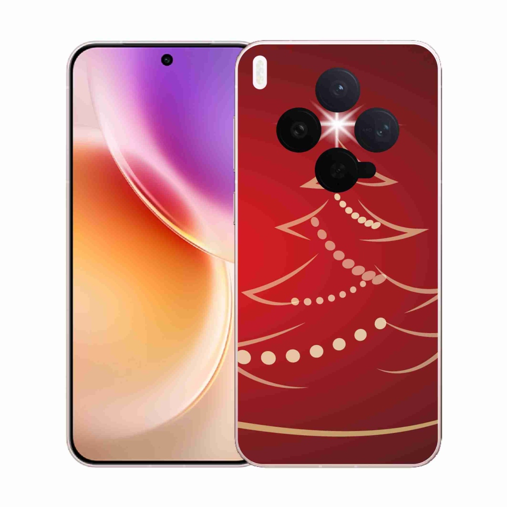 Gelový kryt mmCase na Vivo X300 - kreslený vánoční stromek