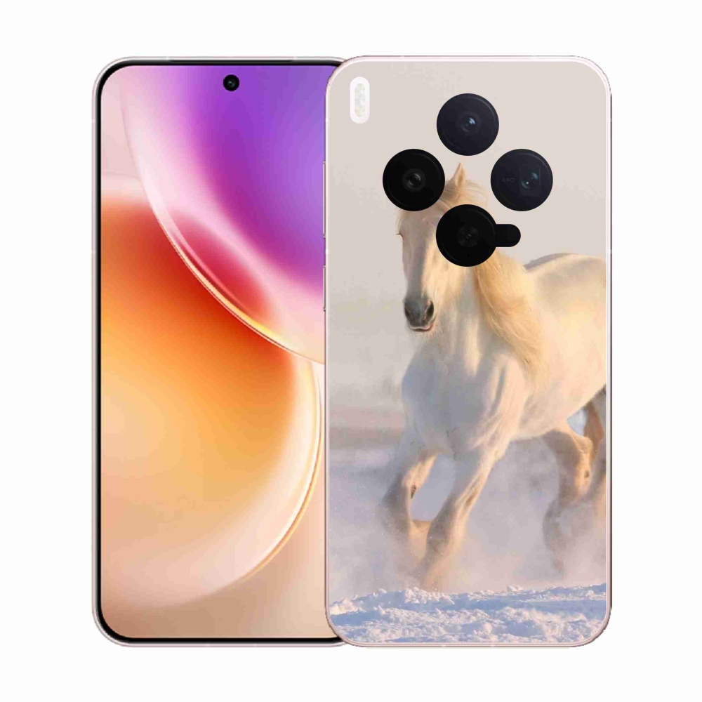 Gelový kryt mmCase na Vivo X300 - kůň ve sněhu