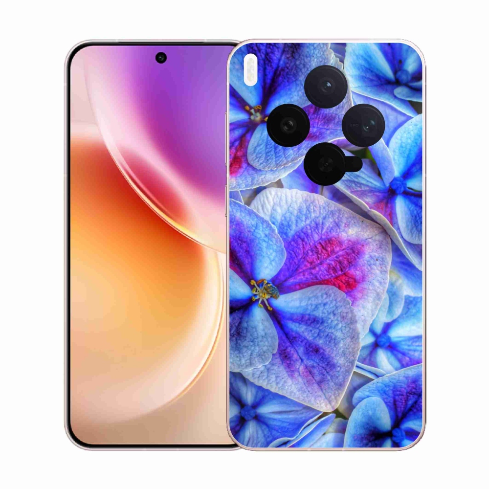 Gelový kryt mmCase na Vivo X300 - modré květy 1