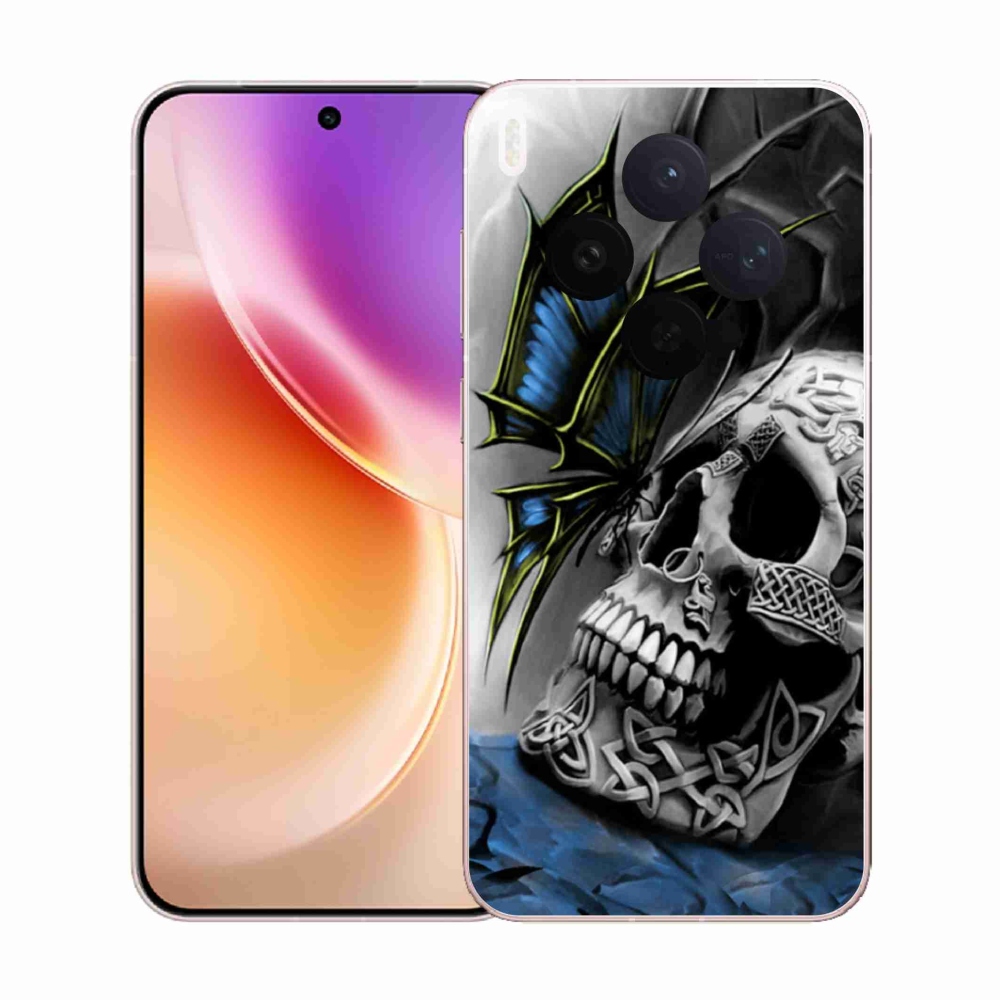 Gelový kryt mmCase na Vivo X300 - motýl a lebka