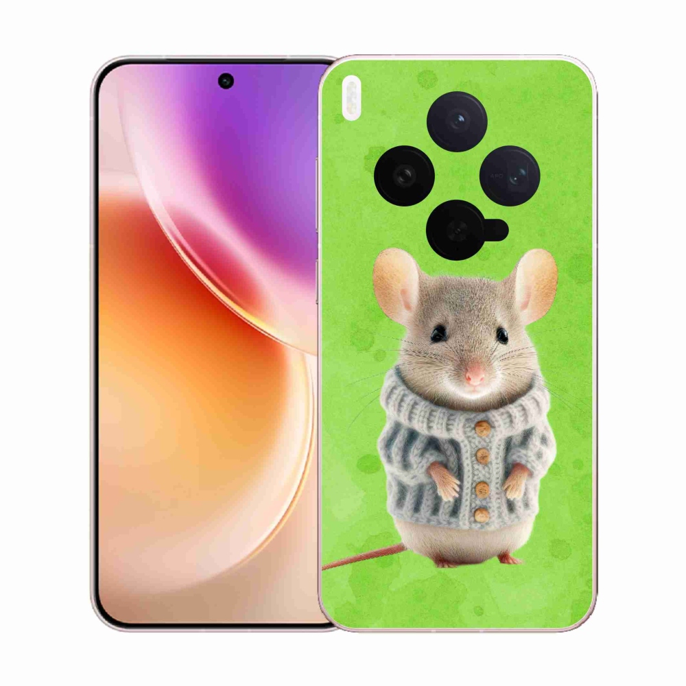 Gelový kryt mmCase na Vivo X300 - myška ve svetru