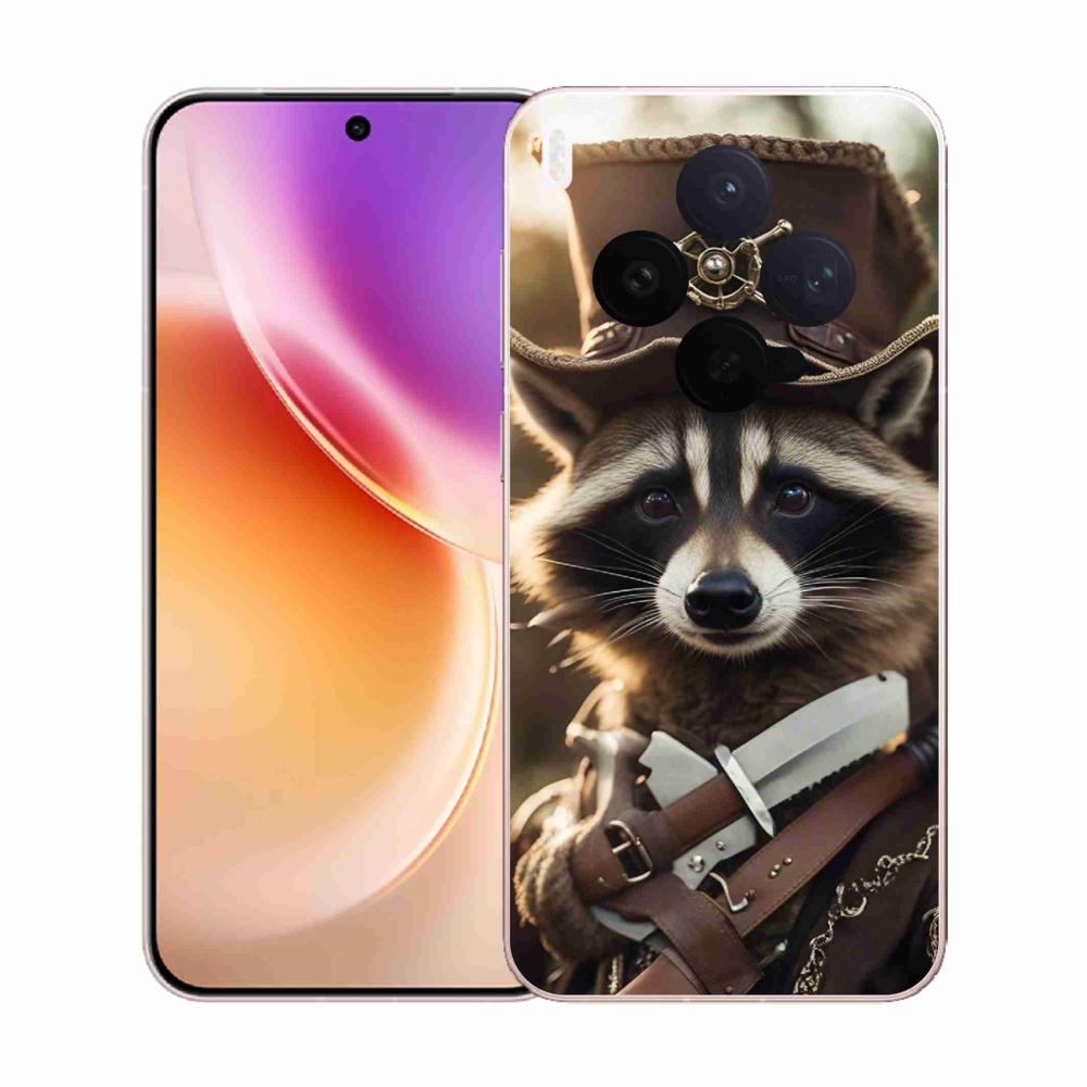 Gelový kryt mmCase na Vivo X300 - mýval v uniformě