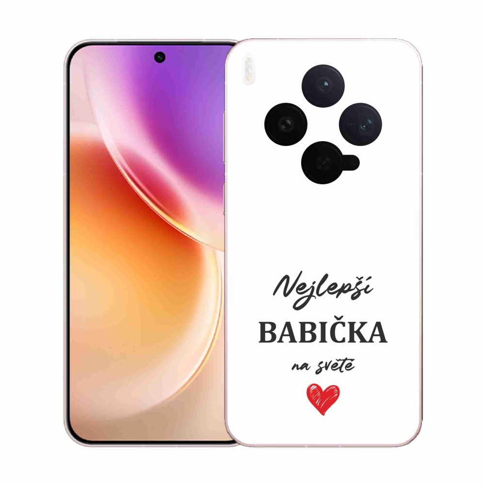 Gelový kryt mmCase na Vivo X300 - nejlepší babička 1 bílé pozadí