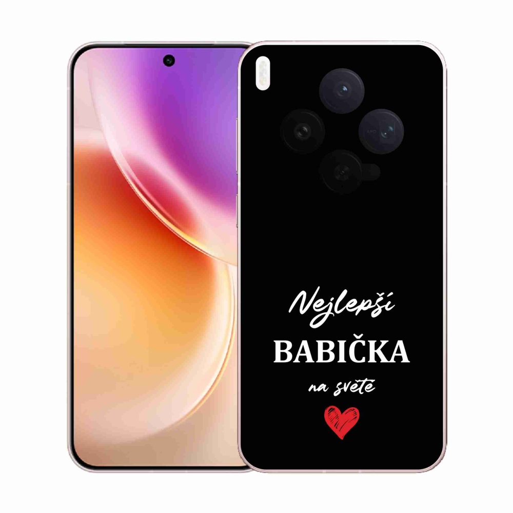 Gelový kryt mmCase na Vivo X300 - nejlepší babička 1 černé pozadí