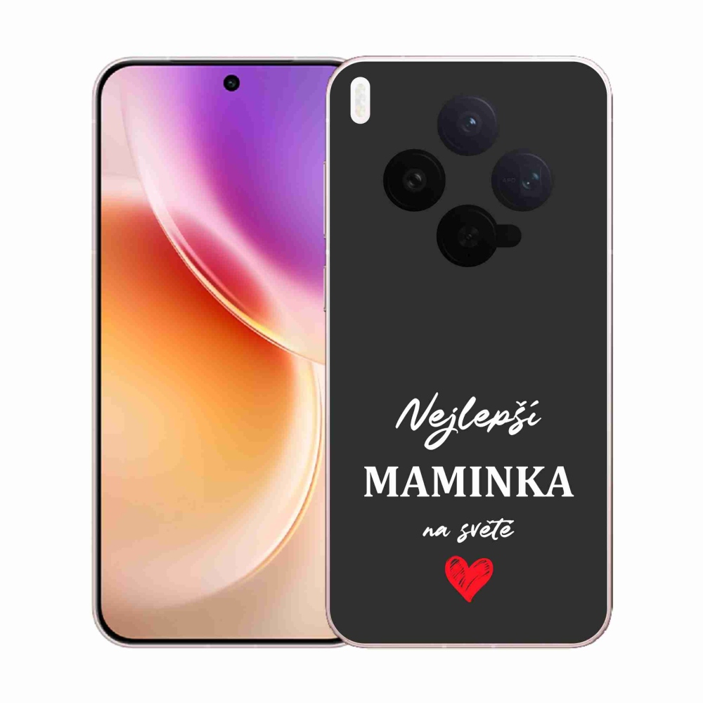Gelový kryt mmCase na Vivo X300 - nejlepší maminka 1 černé pozadí