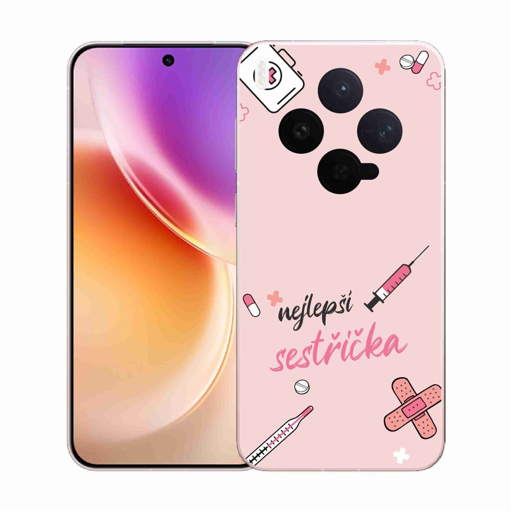 Gelový kryt mmCase na Vivo X300 - nejlepší sestřička růžové pozadí