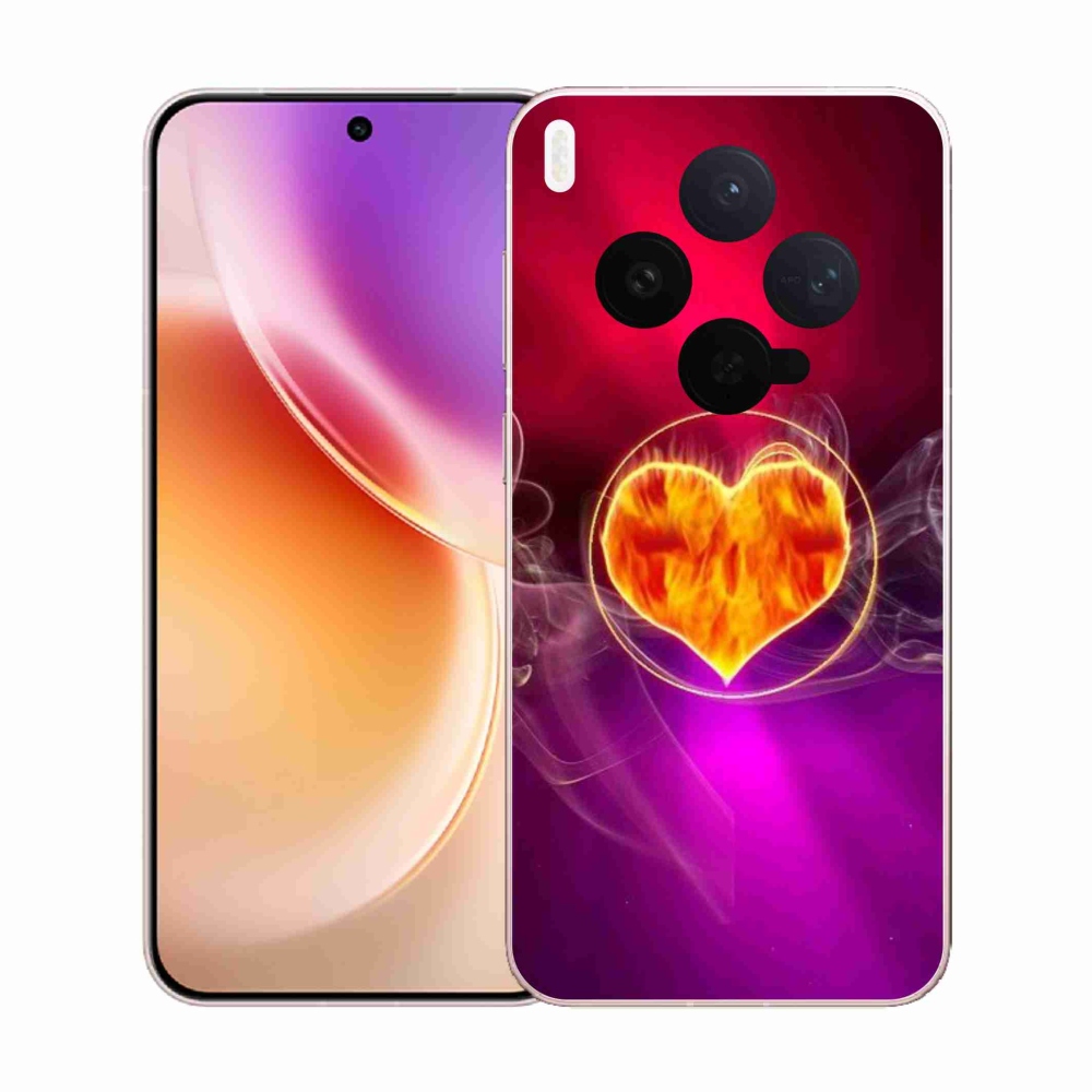 Gelový kryt mmCase na Vivo X300 - ohnivé srdce