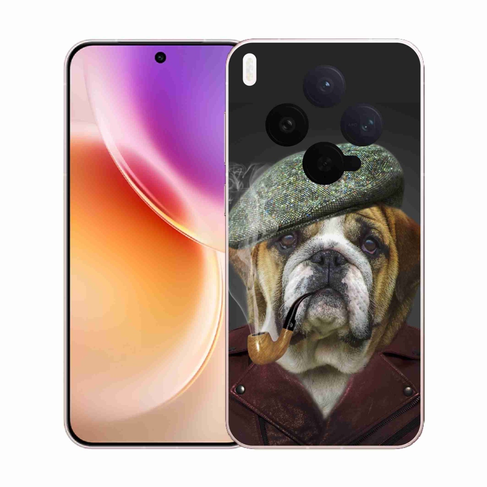 Gelový kryt mmCase na Vivo X300 - pes s fajfkou