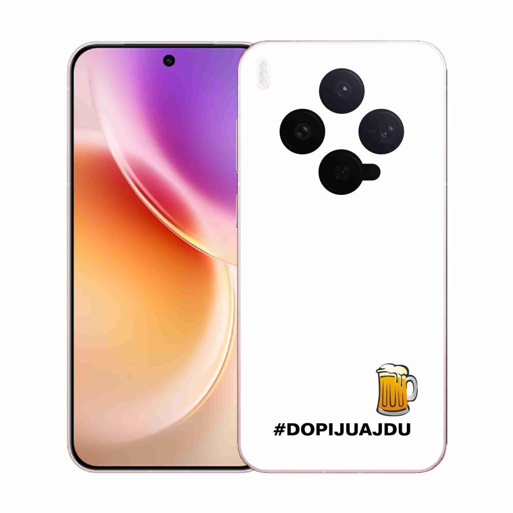 Gelový kryt mmCase na Vivo X300 - pivní motiv 1 bílé pozadí