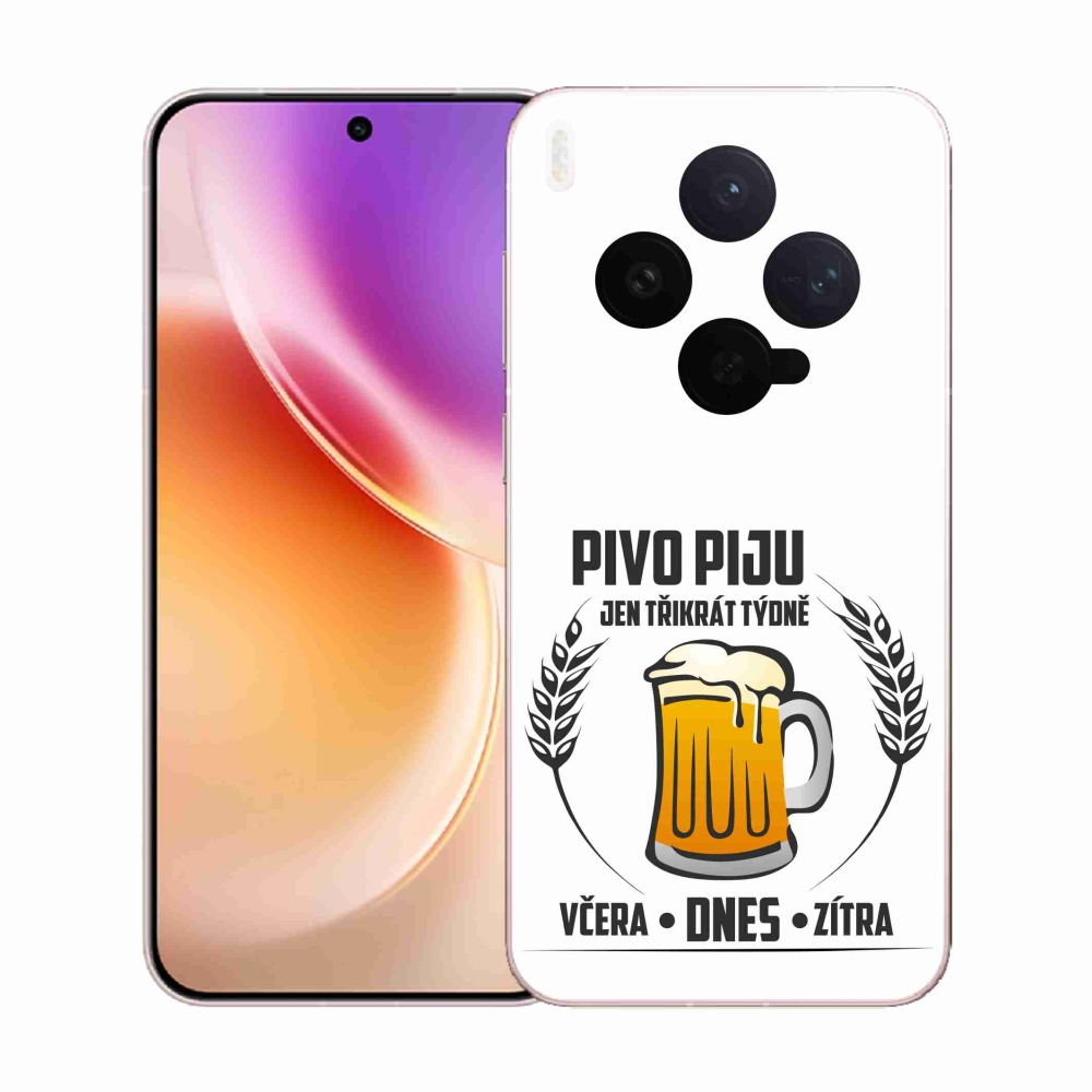 Gelový kryt mmCase na Vivo X300 - pivní motiv bílé pozadí